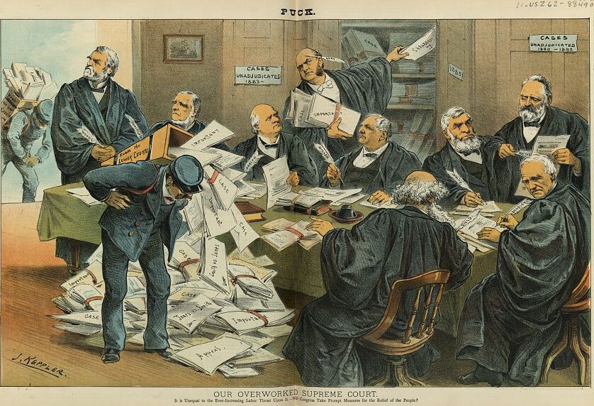 Illustration shows Supreme Court justices 